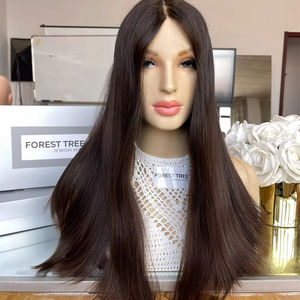 Envío listo 23 pulgadas #4 Peluca de pelo virgen eslavo ruso 100% capa súper ligera recta Natural transparente para encaje Natural - Product Image 1