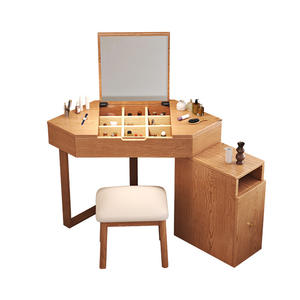 Armoire d'angle moderne simple et nordique éclairée miroir de commode en bois massif grain de bois de frêne pour <span class=keywords><strong>petit</strong></span> appartement <span class=keywords><strong>chambre</strong></span> salon - Product Image 4