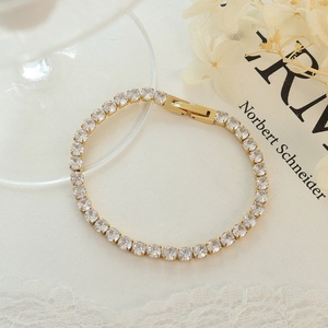 Luxury Bling Fashion <b>Ice</b> <b>Out</b> <b>Chain</b> Bracelets Diamond Tennis Bracelet Stainless Steel Bracelet Zircon Crystal for Women Custom - Product Image 4