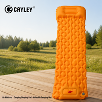 Matelas de camping gonflable avec pompe à pied intégrée, oreiller intégré, matelas pneumatique ultraléger pour la randonnée, le camping en tente et les voyages