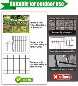 Recinzione per Animali, Barriera da Giardino Senza Scavo, Recinzione in Metallo Antiruggine 43cm (H) x 3.3m (L) per Cani - Product Image 4