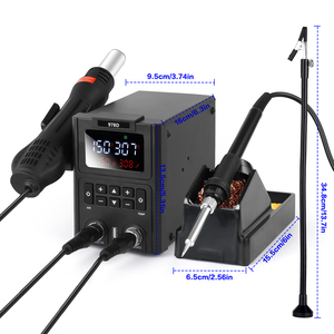 Estación de Soldadura 2 en 1 con Pantalla LED 987d Directo de Fábrica, Función de Reposo, y 3 Boquillas de Pistola de Aire con Soporte Magnético - Product Image 2