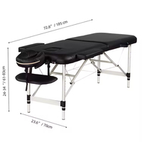 Table de massage moderne en cuir PU, pliable, portable, à angle droit, pour salon de beauté, spa, avec rangement