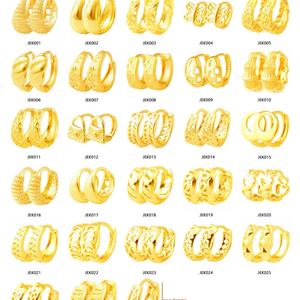 JXX A23 High Quality Wholesale Price Hot Sale 24K Gold Twisted Circle Gold Plated <b>Hoop</b> <b>Earrings</b> Jewelry Women - Product Image 5
