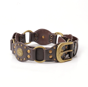 2025 gros personnalisé Vintage femmes Western ceinture avec goujons Concho Cool chaîne alliage boucle Boho Chic PU cuir chaud fille Style - Product Image 5