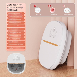 Masseur de pieds électrique pliable personnalisable avec télécommande sans fil, massage à bulles et remous, chauffage, design portable - Product Image 6