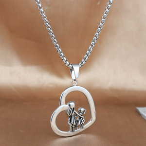 yunnique Stainless Steel Heart Pendant Necklace Unisex Gift Jewelry 23046 - Product Image 1