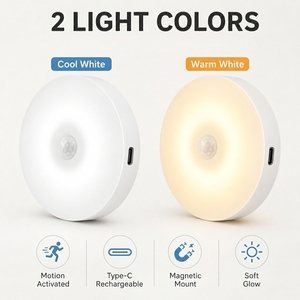 Modern <b>Motion</b> <b>Sensor</b> Night <b>Light</b>, Rechargeable <b>LED</b> Wall Lamp, Wireless Magnetic PIR Induction <b>Light</b> for Hallway, Bedroom, Closet - Product Image 3