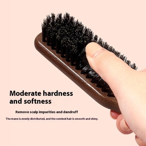 Top Bán Hàng Dài Xử Lý Cạo Râu Bàn Chải Rắn Gỗ Và Lợn Rừng Lông Bằng Gỗ Tóc Lược Râu Bàn Chải - Product Image 3