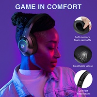 Auriculares para Juegos ONIKUMA K9 con Sonido Envolvente 7.1 de 3.5 mm, Iluminación RGB, Resistentes al Agua IPX5, Dinámicos y Extraíbles, para Teléfono Móvil