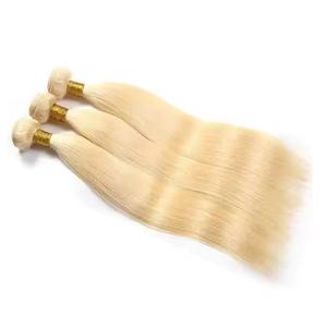 Paquetes de cabello Remy recto brasileño de suministro directo de fábrica con cierre de encaje 4x4 cabello humano indio rubio platino - Product Image 2