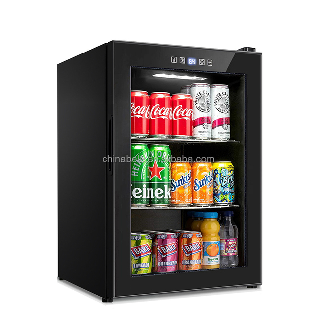 70L Glass Door  Black   Beverage Refrigerator Countertop Fridge Car Display showcase Bottle Cooler  Small Cooler