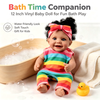 Poupée bébé réaliste en silicone de 12 pouces, complète avec des vêtements de poupée à la mode, des cheveux bouclés mignons, jeu d'imitation pour enfants, cadeau d'anniversaire