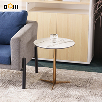 Table d'appoint ronde moderne en marbre doré, petite table d'appoint pour le salon et la chambre à coucher