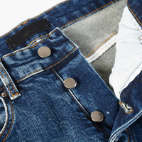 Pantalon slim en jean 100 % coton délavé bleu style hip-hop urbain euro-américain pour homme avec accents mi-printemps YAOTON