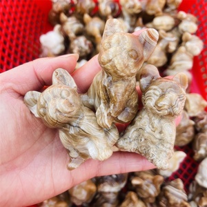 Vente en gros de sculptures d'animaux en cristal de quartz naturel sculpté à la main, chien <span class=keywords><strong>bouledogue</strong></span> français en calcite <span class=keywords><strong>chocolat</strong></span> pour la guérison et la décoration, idéal comme cadeau - Product Image 5