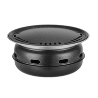 Barbecue au charbon de bois portable réglable noir - Sans fumée, coupe-vent, antirouille, antiadhésif, multifonctionnel, finition polie