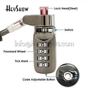HeyShow in acciaio inox <span class=keywords><strong>Password</strong></span> di <span class=keywords><strong>sicurezza</strong></span> antifurto per Computer portatile Notebook Tablet PC filo corda cilindro di blocco - Product Image 5