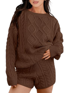 Completo Casual da <span class=keywords><strong>Donna</strong></span> per Autunno e Inverno, Set in Maglia a 2 Pezzi Comodo e Trendy, Maglieria Confortevole dei Migliori Fornitori - Product Image 3