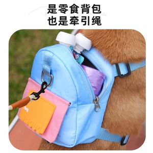 Dog <b>Backpack</b> Blue Polyester Waterproof Zipper Closure Fashion Pet Carrier Outdoor Travel <b>Small</b> Dog Use - Product Image 5