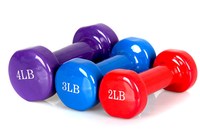 Haltères en vinyle colorés avec revêtement en néoprène, haltères en fonte antidérapants et durables pour la salle de sport, la remise en forme et la musculation