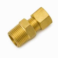 Raccord de compression en laiton massif avec écrou hexagonal et manchon pour ligne d'huile hydraulique, entretien de machines, vente en gros