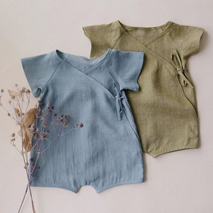 Combinaison pour bébé INS en lin et coton, robe kimono, combinaison pour bébés garçons et filles - Product Image 2