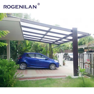Auvent <span class=keywords><strong>de</strong></span> voiture moderne à pente fixe en aluminium, pour <span class=keywords><strong>jardin</strong></span>, terrasse extérieure, avec volet roulant, pare-soleil, imperméable - Product Image 5