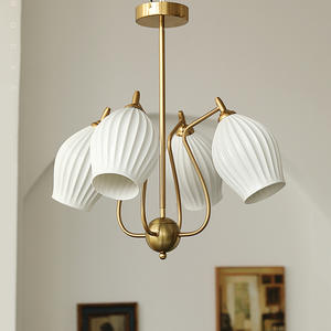 멀티 헤드 꽃 뼈 천장 펜던트 조명 거실 식당 침실 홈 장식 E14 전구 샹들리에 - Product Image 2