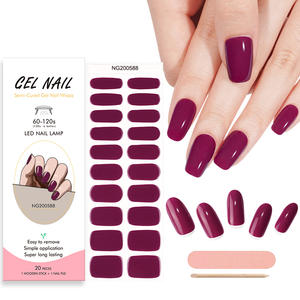 Гель-наклейки для ногтей TPO Free, стойкие, однотонные, водостойкие, не требуют УФ-лампы, без HEMA, полуготовые - Product Image 1