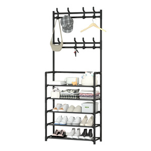 बहु-कार्यात्मक बेडरूम के कपड़े जूते और टोपी रैक को घर के लिए इकट्ठा भंडारण रैक - Product Image 5