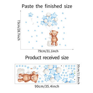 Camera dei bambini simpatico orso <span class=keywords><strong>con</strong></span> adesivo da parete a stella decorazione della casa 3d altra carta da parati - Product Image 6