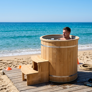 Baignoire en bois de cèdre sur mesure pour bain froid, cuve de récupération avec couvercle pour refroidissement par immersion. - Product Image 1