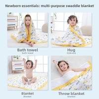 Nouvelle couverture enveloppante pour bébé en gaze de coton pur 6 couches haute densité, super douce, à large bord, pour nouveau-né, toutes saisons, vente en gros