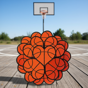 Parche de Baloncesto Sport 8 con Diseño de Corazón Bordado en Naranja para Fanáticos del Deporte - Product Image 2
