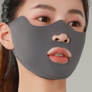 Máscara de protección solar para deportes al aire libre, protección UV transpirable de media cara de seda helada para correr, golf, verano, unisex - Product Image 4