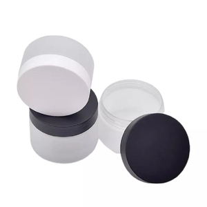 Matte Frost Nhựa PET Jar Trắng Đen Bìa Rỗng Mỹ Phẩm Bao Bì <span class=keywords><strong>Container</strong></span> Tóc Kem Chăm Sóc Da Pot 50 Gam 100 Gam 5Oz 200 Gam 250 Gam - Product Image 3