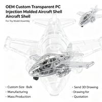 Coque d'avion en PC transparent moulée par injection sur mesure pour l'assemblage de modèles de jouets, fabrication en série OEM