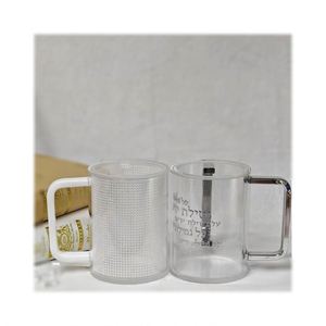 Design Judaica Binaural Cup the Traditional Display <b>Stand</b> for the Jewish Sabbath Passover Clear <b>Acrylic</b> Hand Washing Cup - Product Image 1