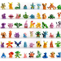 Figurines miniatures en PVC à succès, lot de 144 pièces, style dessin animé, figurines Pokemoned, Munecos De Coleccion, jouets en emballage OPP