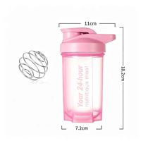 Bouteilles de shaker de protéines miniatures pour la salle de sport, en matériau PP, étanches, 500 ml, avec boule de mélange
