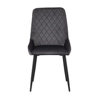 Chaise de salle à manger nordique élégante à dossier haut avec pieds en métal chaise de salle à manger en velours rembourré pour meubles de salon à la maison