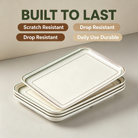 Assiette de service rectangulaire en mélamine imitation porcelaine, style nordique minimaliste, pour hôtel, restaurant, barbecue, sushi