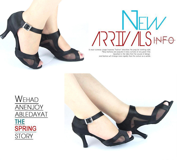 Fashion Women Shoes Lady Shoes Silk Satin High Heeled Jazz Ballroom Dance Sandals
