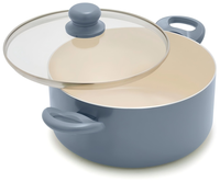 Casserole en aluminium avec revêtement céramique, casserole antiadhésive, poignée souple, facile à nettoyer