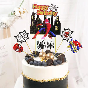 Spider Web Cake Toppers Dibujos animados Spider-Man 8-13 años Navidad Año Nuevo <span class=keywords><strong>Cumpleaños</strong></span> Papel reutilizable Plug-in - Product Image 4
