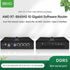 Mini PC BKHD Ryzen 5 7640HS Ryzen 7 8845HS 4 LAN 2.5G 10G DDR5 OCuLink Ordinateur industriel en stock 64 Go - Product Image 1