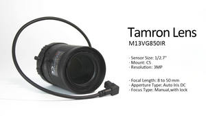 Objectif de caméra infrarouge Auto <span class=keywords><strong>Iris</strong></span> DC 8-50mm CS Mount 0.39 pouces Objectif Tamron M13VG850IR - Product Image 4