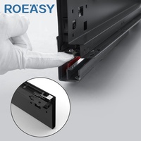 ROEASY Boîte métallique mince 3 plis à fermeture en douceur Tiroirs d'armoires de cuisine Glissières de tiroir à glissière Boîte mince à fermeture en douceur