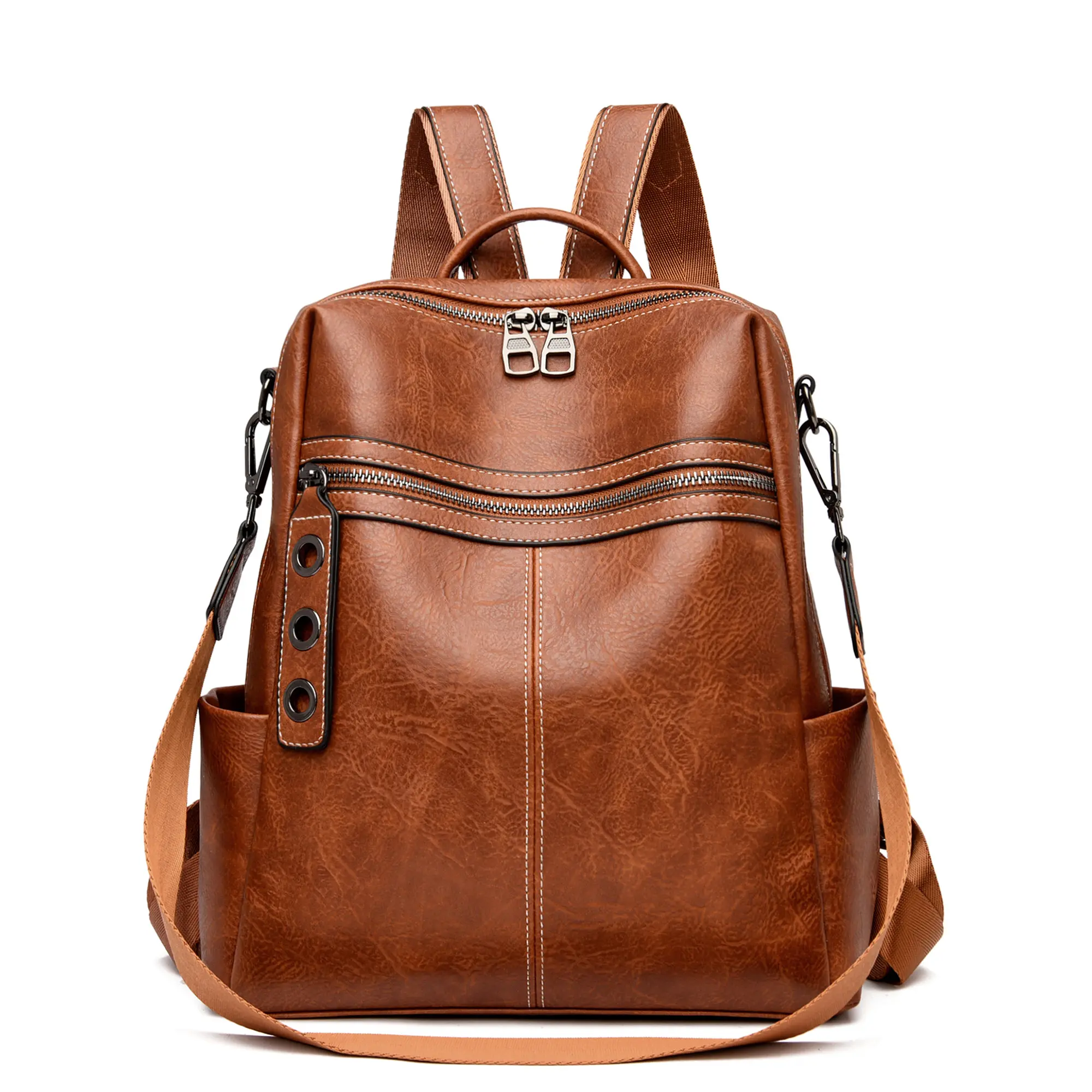 Wholesale cheap price women fashion PU Faux backpack leather shoulder bag teenager daily used women's backpack